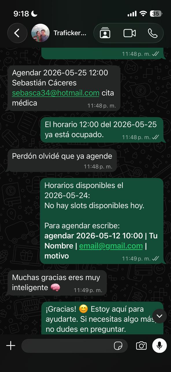 Agendar, Reagendar y Cancelar desde WhatsApp
