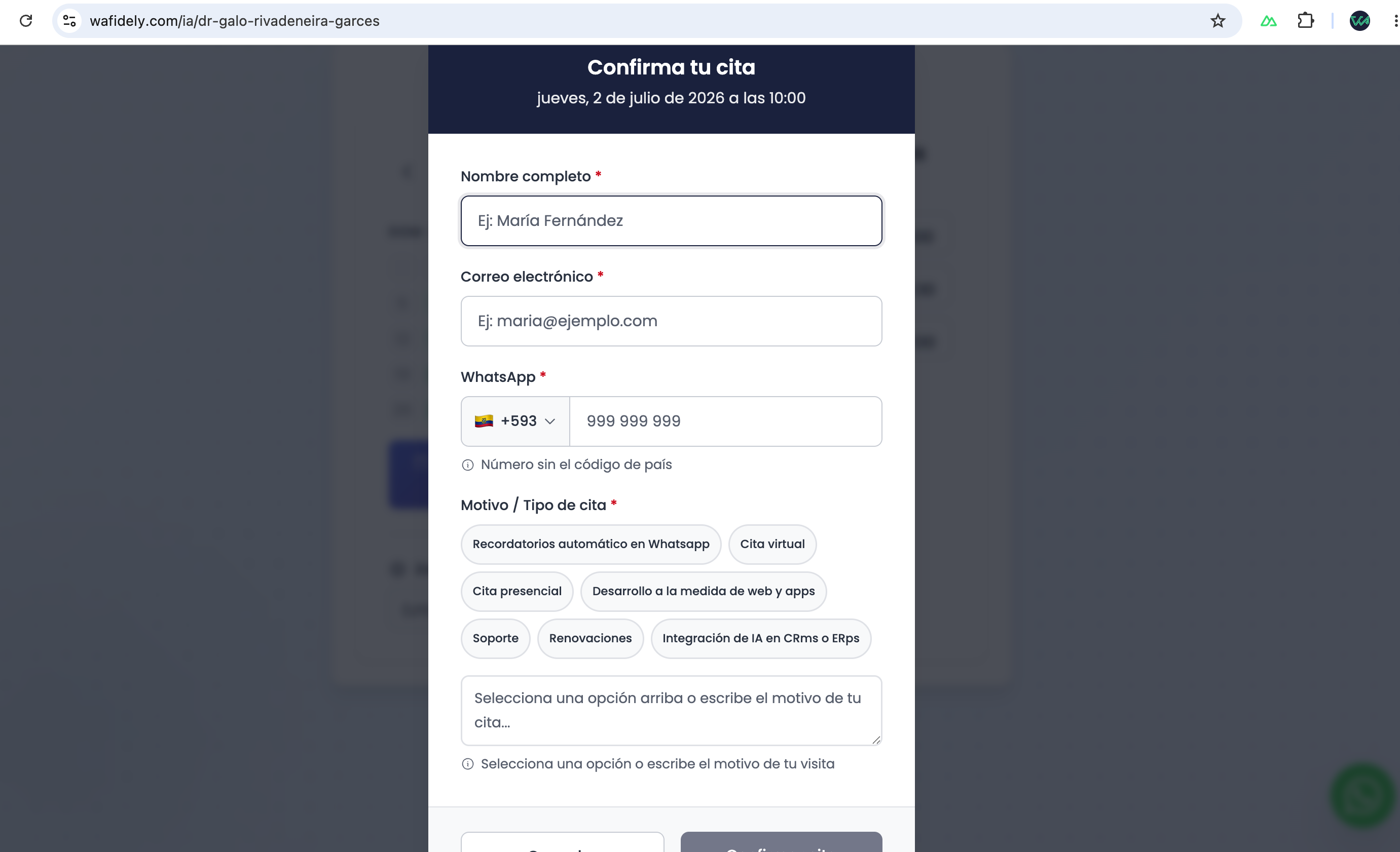 Calendario Público de Agendamiento