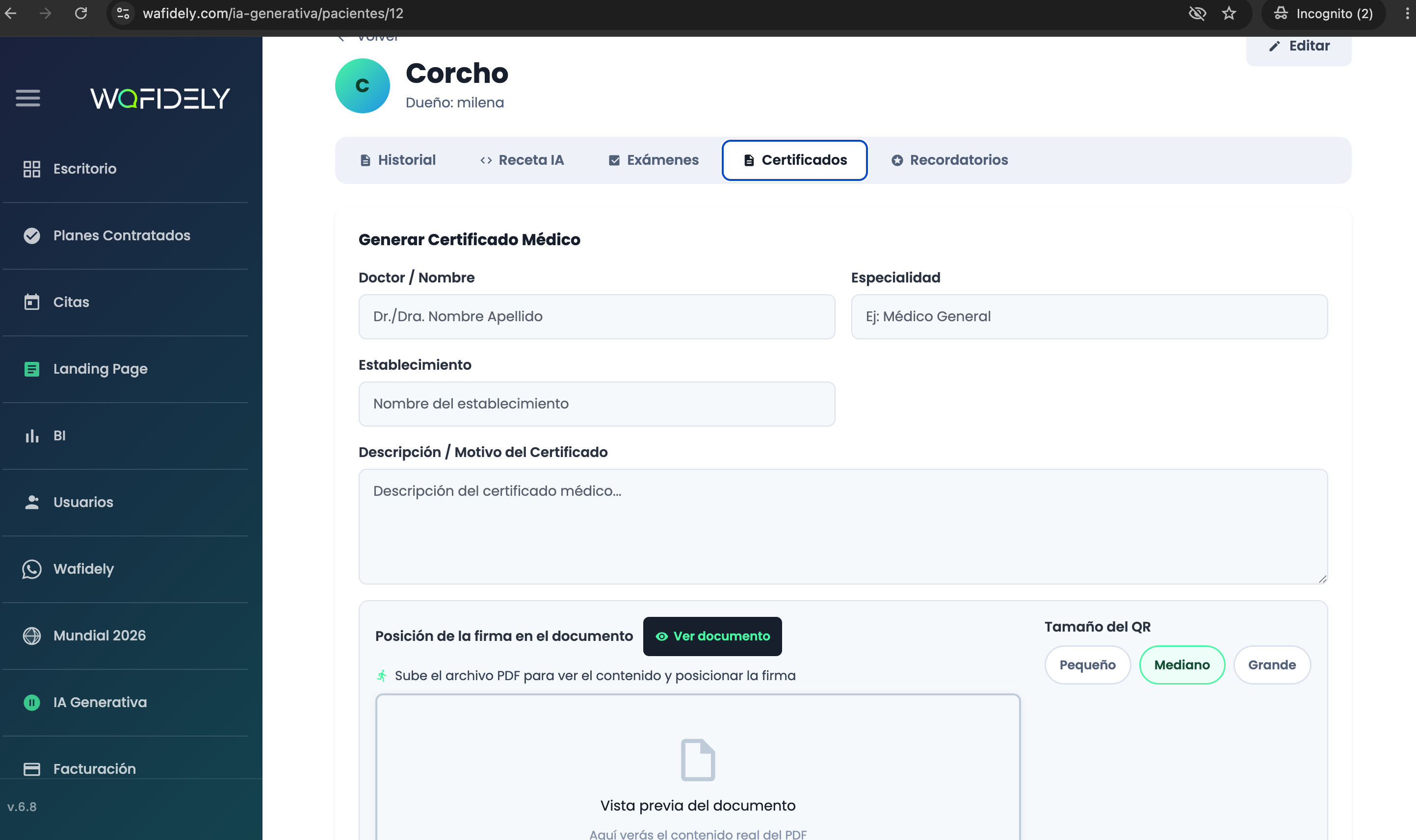 Certificados Médicos con Firma y QR